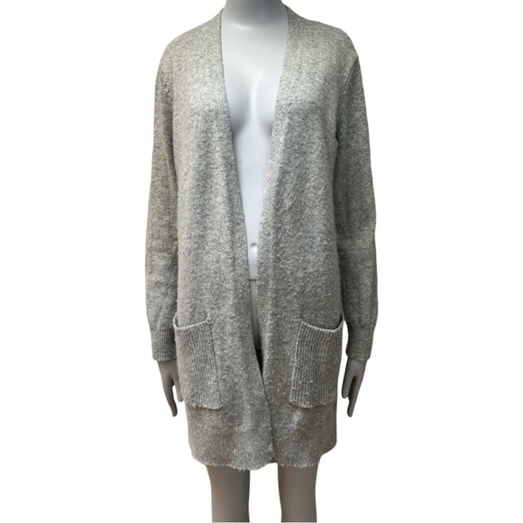 MARINE LAYER Open Front Cashmere Blend Gray Long Cardigan Size Large - Picture 1 of 14